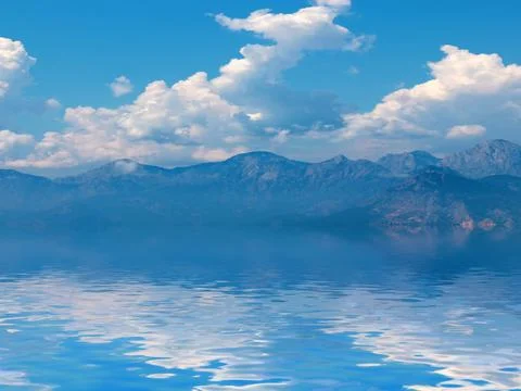 Reflection of the sky in the water Stock Photos