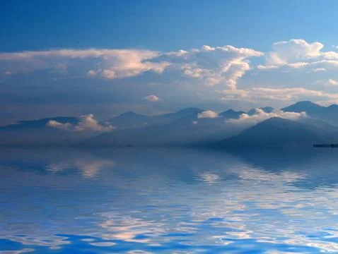 Reflection of the sky in the water Stock Photos