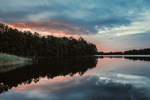 Reflection of the sky in the water Stock Photos