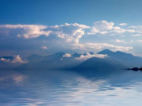 Reflection of sky in water Stock Photos