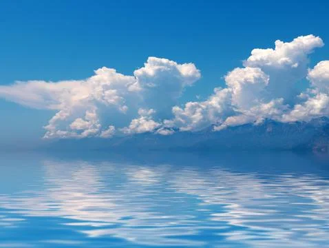 Reflection of sky in water 库存照片