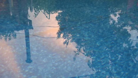 Reflection of the sky in the water. Pool Reflection Stock Footage 125889085