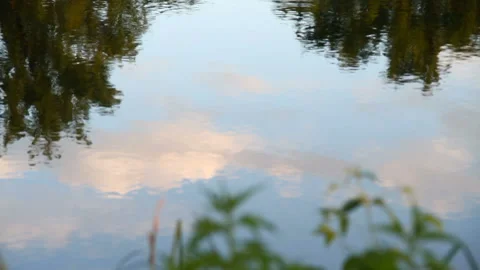 The reflection of the sky on the water surface Stock Footage 85684312