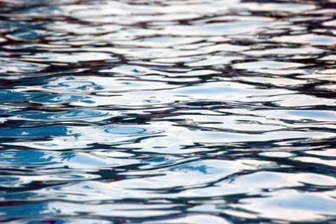 Reflection of the sky in the wind on the water. abstraction in nature. Stock Photos
