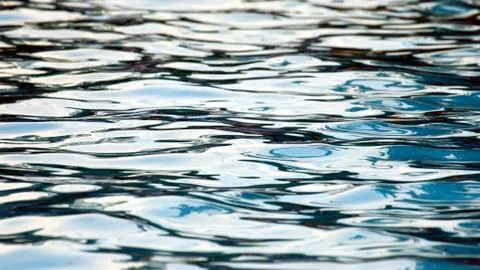 Reflection of the sky in the wind on the water. abstraction in nature. Stock Photos