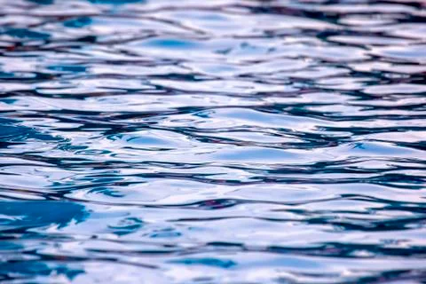 Reflection of the sky in the wind on the water. abstraction in nature Stock Photos