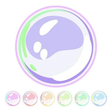 Reflection soap bubbles cartoon vector graphic Stockillustratie