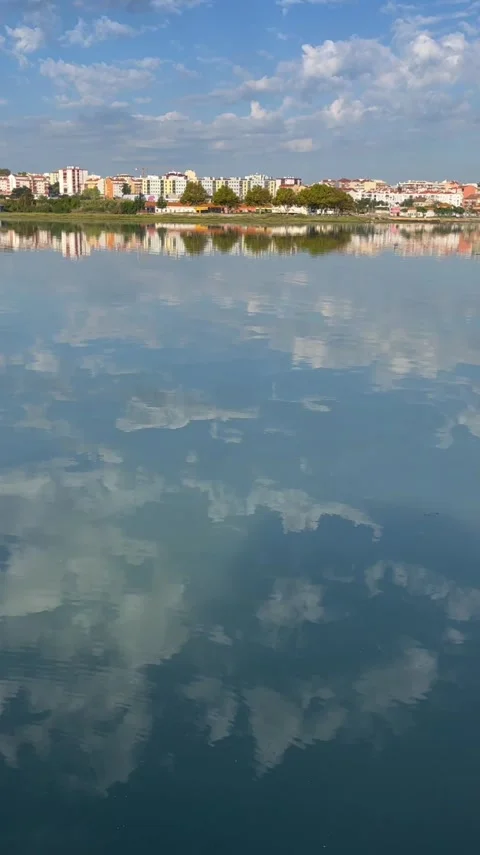 Reflection of a stunning view in the water Stock Footage 303845046