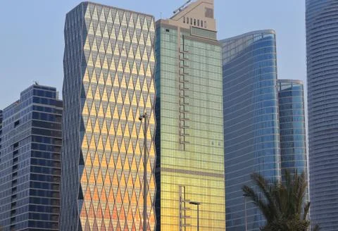 REFLECTION OF SUN LIGHT ON BUILDING GLASS Stock Photos