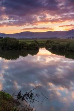 Reflection sun riase Stock Photos
