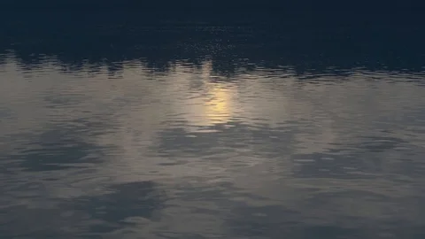 Reflection of the sun in the river while we sail Stock Footage 116113993