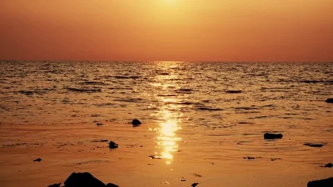 The reflection of the sun in the sea surface Stock Footage 81558690