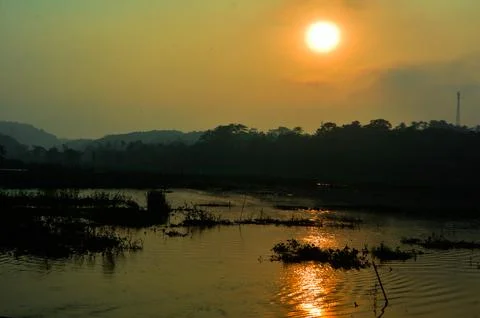 Reflection of sunlight in the afternoon Stock Photos