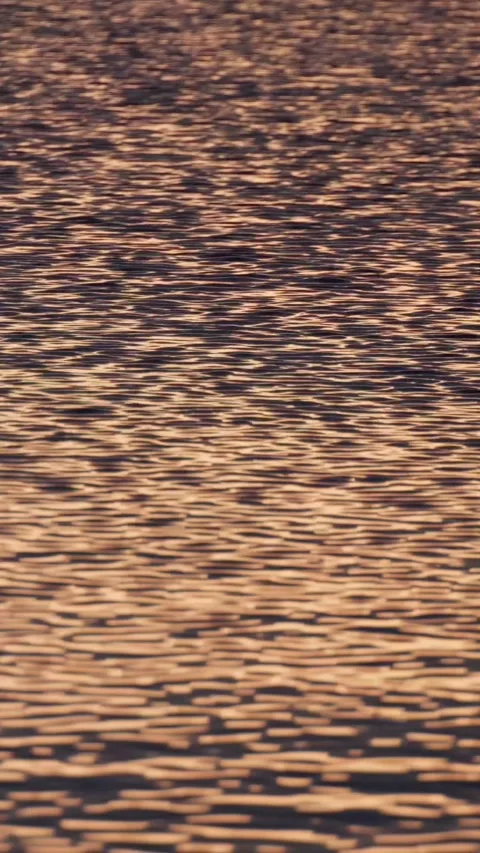Reflection of sunlight on the water surface of the lake at dusk at sunset. Stock Footage 293138139