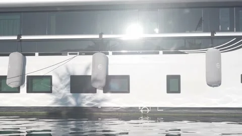 Reflection of sunlight from water on a white wall. Shadows from a palm tree and Stock Footage 222619429