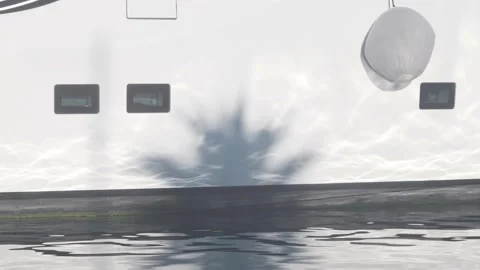 Reflection of sunlight from water on a white wall. Shadows from a palm tree and Stock Footage 222619487