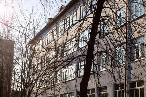 Reflection of sunlight on windows of building Stock Photos