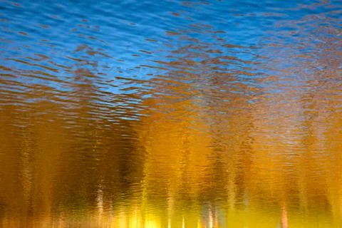 Reflection of sunny sky and trees Stock Photos