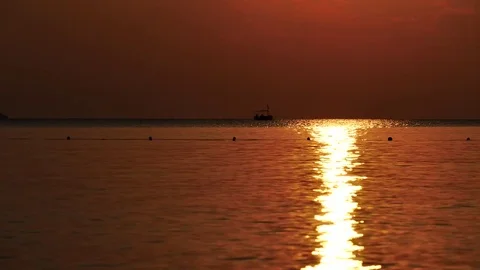 Reflection of sunrise on the sea waves Turkey Stock Footage