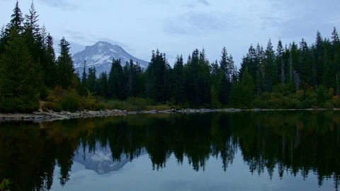 Reflection sunset dusk Mirror Lake Mt. Hood Oregon Cascades 5 Video stock 81856729