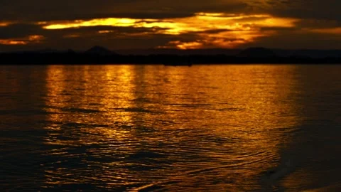 Reflection of Sunset on the Ocean. Stock Footage 245059953