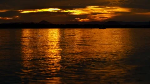 Reflection of Sunset on the Ocean. Stock Footage 245059978