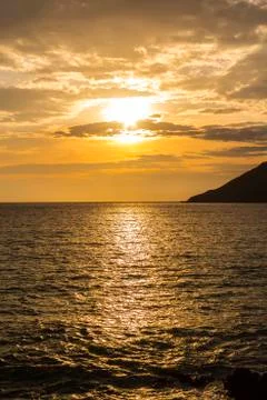 Reflection of sunset Stock Photos