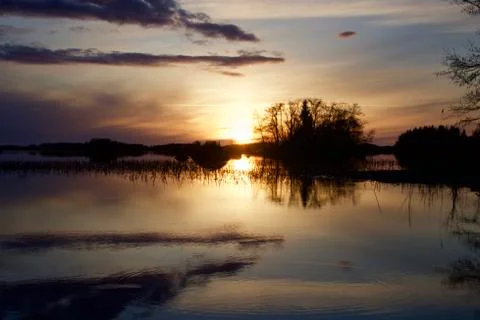 Reflection sunset. Foto stock