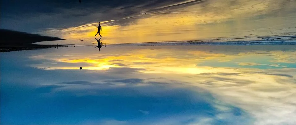 Reflection of Sunset Stock Photos