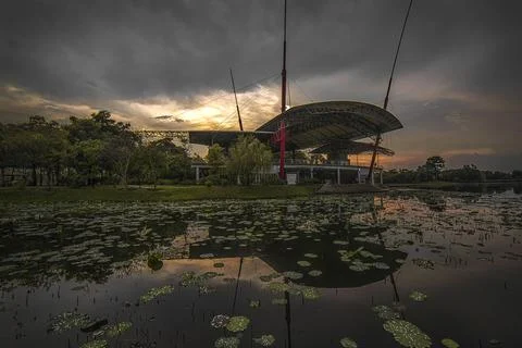 Reflection sunset Stock Photos