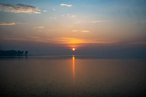 Reflection sunset Stock Photos