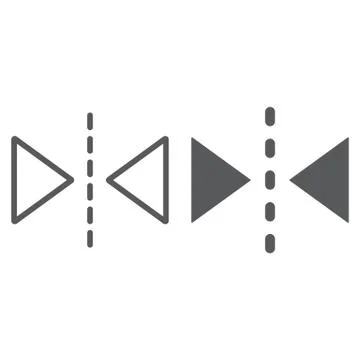 Reflection tool line and glyph icon, tools and design, mirror sign, vector Stock Illustration