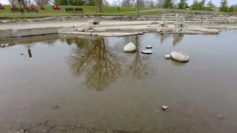 Reflection of a tree in a calm river 4K Stock Footage 153431903