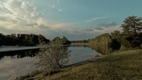 Reflection of trees in water Video stock 229568372