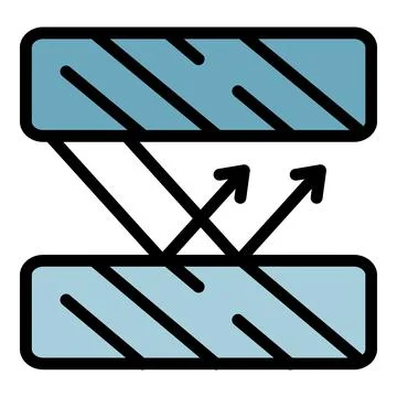 Reflection in two mirrors icon color outline vector Illustrazione stock