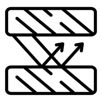 Reflection in two mirrors icon, outline style Illustrazione stock