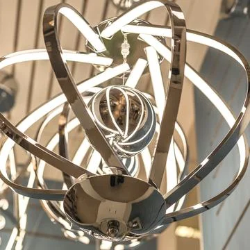 Reflection of an unknown person from a low angle in a crystal decorative elem Stock Photos