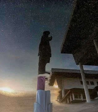 The reflection of an upside down person captured in still water Stock Photos