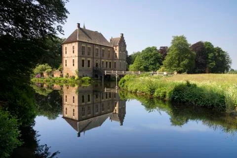 Reflection Vorden castle Stock Photos