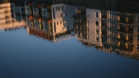 Reflection in the water of buildings Stock Footage 263031662