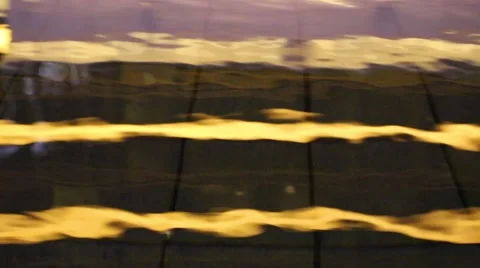 Reflection in the water glowing lights in the evening. Stock Footage 49966071