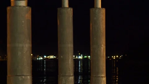 Reflection in water at night Stock Footage 118654614