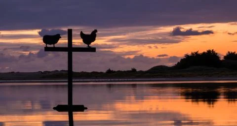 Reflection  waters cross Stock Photos