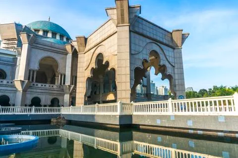 The reflection of wilayah mosque Stock Photos