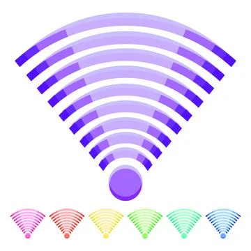 Reflection wireless signal wave cartoon vector graphic Stock Illustration