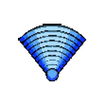 Reflection wireless signal wave pixel art vector illustration Stock Illustration