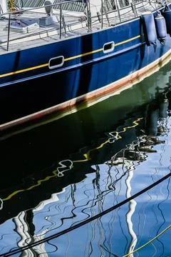 Reflection of yacht Stock Photos
