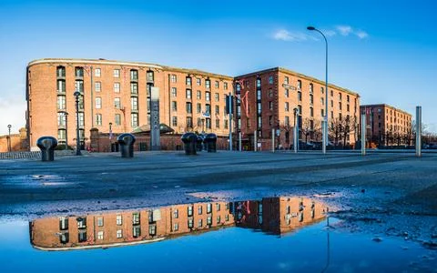 Reflections of the Albert Dock Stock Photos