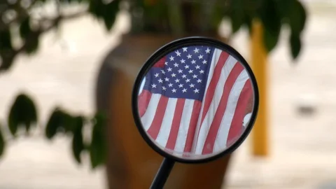 Reflections of American flag Stock-Footage 107941653