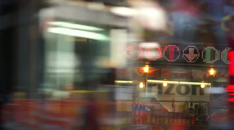 Reflections and flashy signs Video stock 37470828